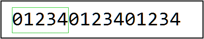 Concatenated strings with a correct bounding box around the first segment