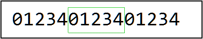Concatenated strings with a correct bounding box around the middle segment